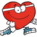 Clipart Illustration of a Healthy Red Heart Running Past